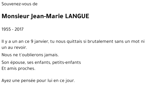 Jean-Marie LANGUE