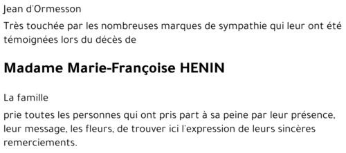 Marie-Françoise HENIN