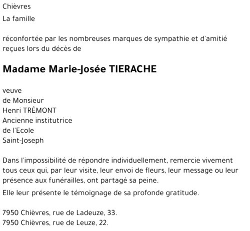 Marie-Josée TIERACHE