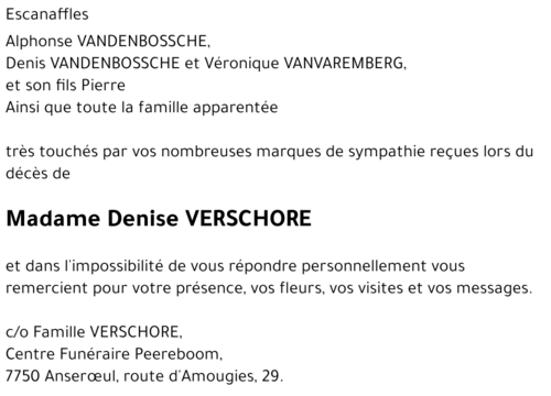 Denise VERSCHORE