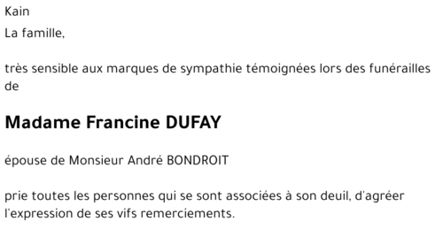 Francine DUFAY