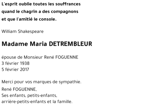 Maria DETREMBLEUR