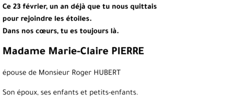 Marie-Claire PIERRE
