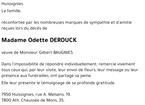 Odette DEROUCK