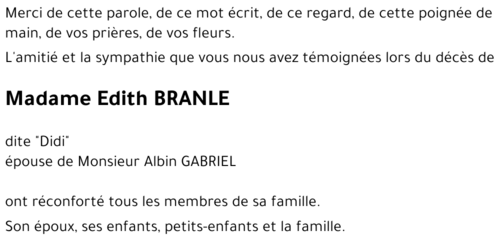 Edith BRANLE