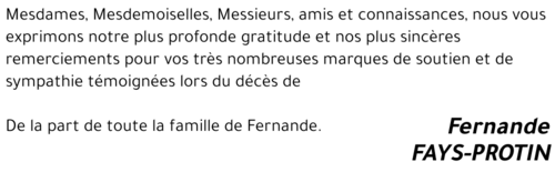 Fernande FAYS-PROTIN