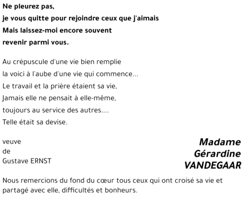 Gérardine VANDEGAAR