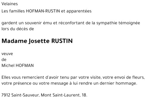 Josette RUSTIN