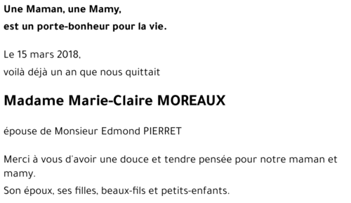 Marie-Claire MOREAUX