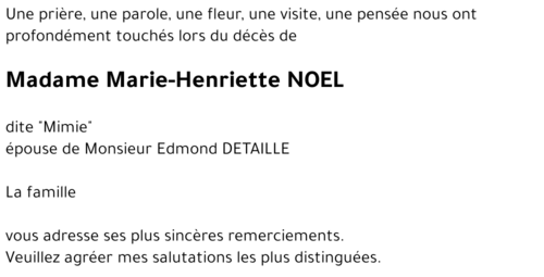 Marie-Henriette NOEL