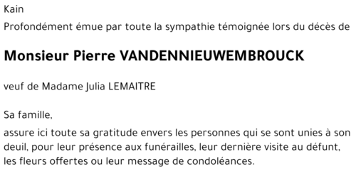 Pierre VANDENNIEUWEMBROUCK