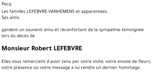 Robert LEFEBVRE