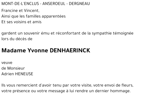 Yvonne DENHAERINCK