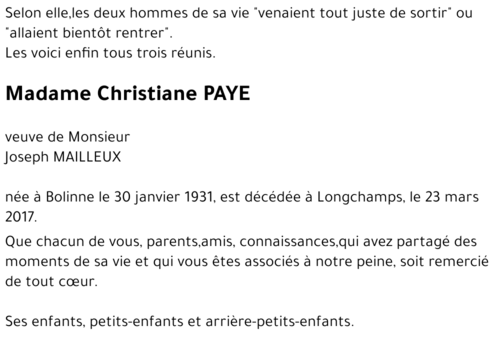 Christiane PAYE