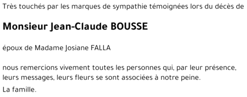 Jean-Claude BOUSSE