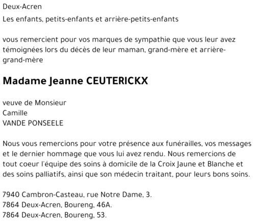 Jeanne CEUTERICKX