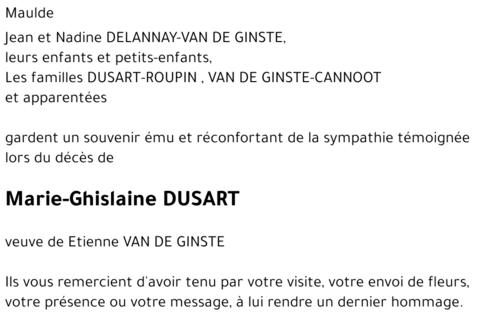 Marie-Ghislaine DUSART