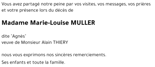 Marie-Louise MULLER dite «Agnès» 