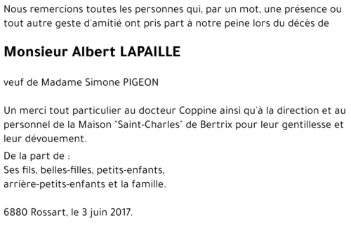 Albert LAPAILLE