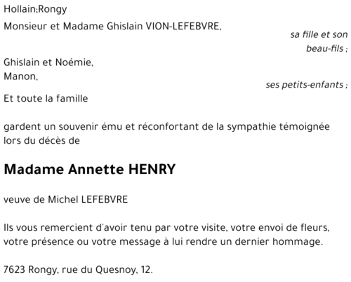 Annette HENRY
