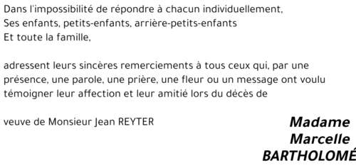 Marcelle BARTHOLOMÉ