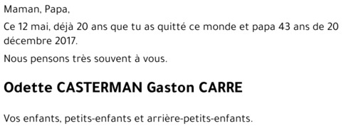 Odette CASTERMAN Gaston CARRE