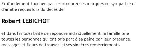 Robert LEBICHOT
