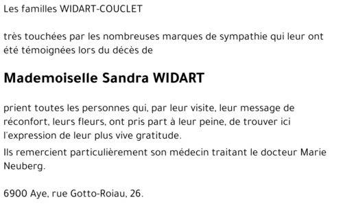 Sandra WIDART