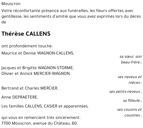Thérèse CALLENS