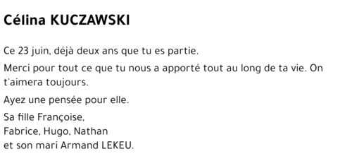 Célina KUCZAWSKI