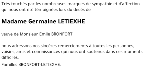 Germaine LETIEXHE