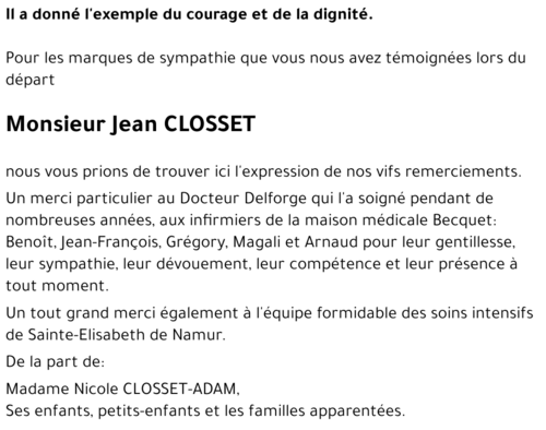 Jean CLOSSET