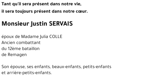 Justin SERVAIS 