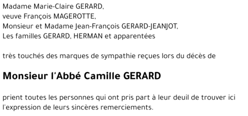 l'Abbé Camille GERARD