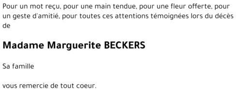 Marguerite BECKERS