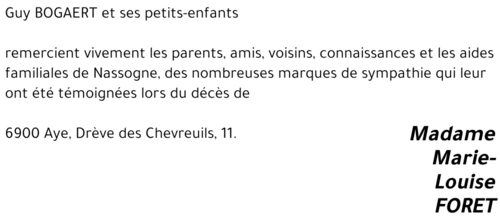 Marie-Louise FORET