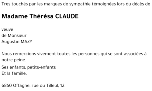 Thérèsa CLAUDE