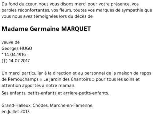 Germaine MARQUET