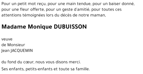 Monique DUBUISSON