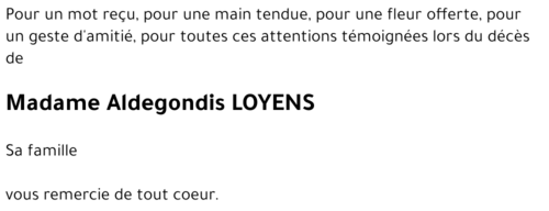 Aldegondis LOYENS