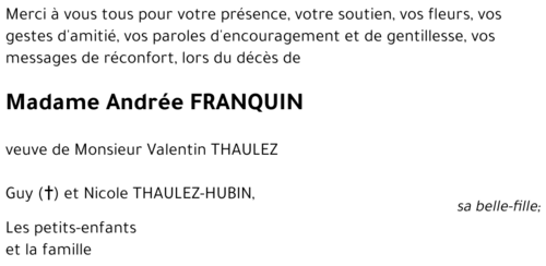 Andrée FRANQUIN