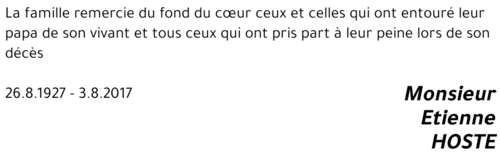 ETIENNE HOSTE