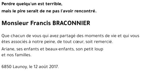 Francis BRACONNIER