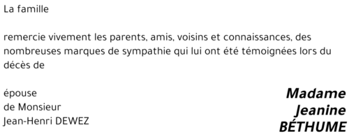 Jeanine BÉTHUME