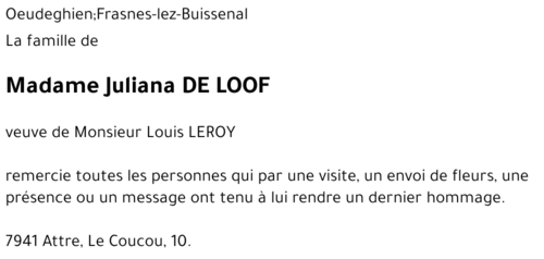 Juliana DE LOOF