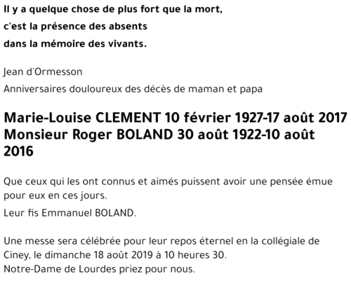 Marie-Louise CLEMENT