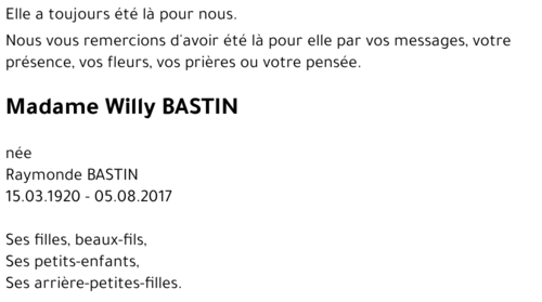Raymonde BASTIN