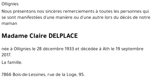 Claire DELPLACE