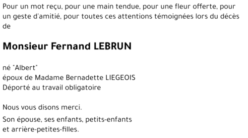 Fernand LEBRUN « né Albert » 