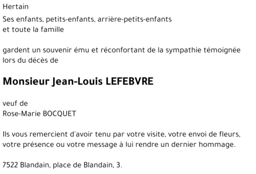 Jean-Louis LEFEBVRE